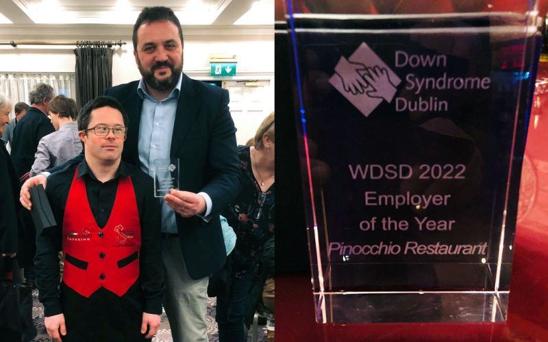 Down Syndrome Ireland awards Pinocchio as “Employer of the year”